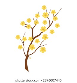 Ilustración conceptual de la floración del cerezo vectorial.