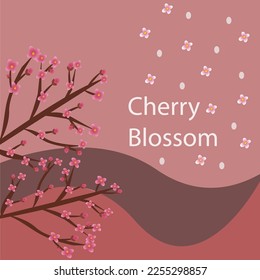 Vector cherry blossom floral seamless pattern pink flowers