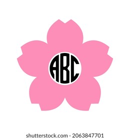 Vector Cherry Blossom Flower Monogram