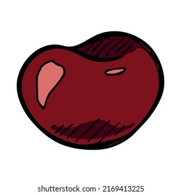 Vector cherry clipart. Hand drawn berry icon. Fruit illustration. For print, web, design, decor, logo.