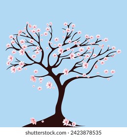 Árbol de flores de cerezo vectorial , arte vectorial para ilustración