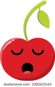 Vector cherry in the form of a funny emoticon.
