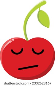 Vector cherry in the form of a funny emoticon.