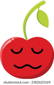Cerezo vectorial en forma de un gracioso emoticono.