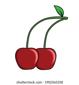 Vector cherry - fresh fruit, natural berry. Cherry icon.