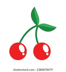 Vector cherry fruit vector illustration isolated on white background