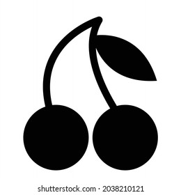 Vector Cherry Glyph Icon Design
