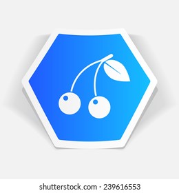 Vector cherry icon.  Food icon. Eps10