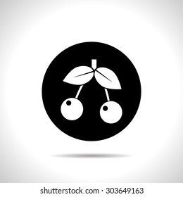 Vector cherry icon.  Food icon. Eps10
