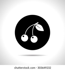 Vector cherry icon.  Food icon. Eps10