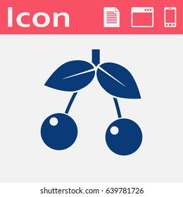Vector cherry icon.  Food icon. Eps10