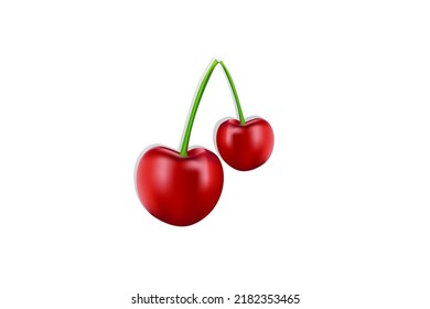 Vector cherry illustration. Isolated on a white background.Vector illustration. EPS10