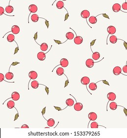Vector Cherry pattern. Background with brownish color. vector 
