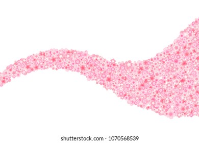 Vector cherry or sakura blossoms wavy design element