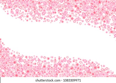 Vector cherry or sakura blossoms wavy design element