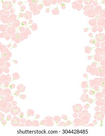 Vector cherry or sakura floral frame - for Save the date card, postcard, flyer or wedding invitation.