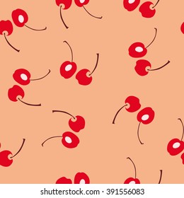 Vector cherry seamless pattern. 