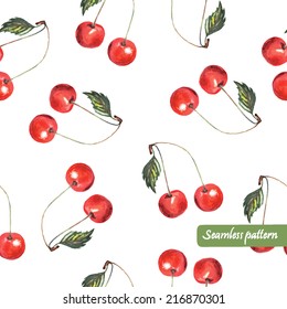 vector cherry seamless pattern. background, pattern, fabric design, wrapping paper, cover.