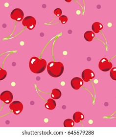 vector cherry seamless pattern. background, pattern, fabric design, wrapping paper, cover.