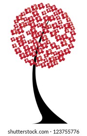 vector cherry tree