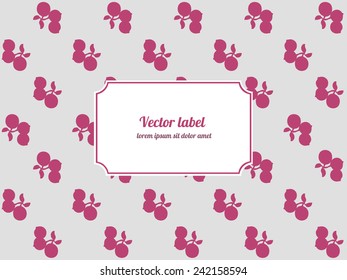 Vector cherry wrapping. Vector packaging for tea, with cherry. Packaging for cherry. Cherry frame for text