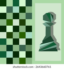 Vector Chess background. Poster for chess tournament. Abstract chess design illustration. Chess day concept. Competition, intellectual sport, championship.