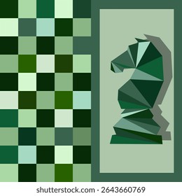 Vector Chess background. Poster for chess tournament. Abstract chess design illustration. Chess day concept. Competition, intellectual sport, championship.