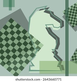 Vector Chess background. Poster for chess tournament. Abstract chess design illustration. Chess day concept. Competition, intellectual sport, championship.