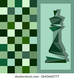 Vector Chess background. Poster for chess tournament. Abstract chess design illustration. Chess day concept. Competition, intellectual sport, championship.