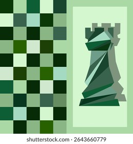 Vector Chess background. Poster for chess tournament. Abstract chess design illustration. Chess day concept. Competition, intellectual sport, championship.
