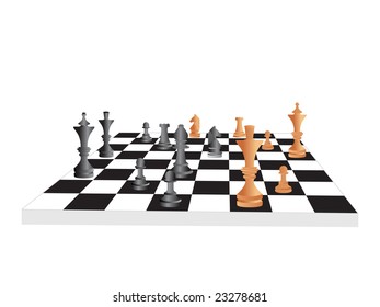 vector chess board with black and yellow pieces
