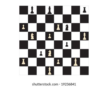 vector chess board and figures