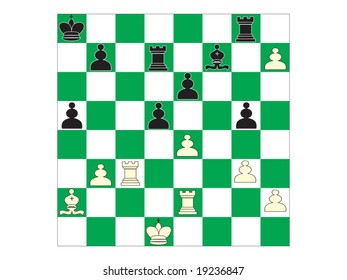vector chess board and figures