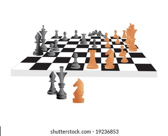 vector chess board and figures