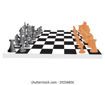 vector chess board and figures