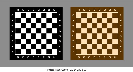 Vector Chess Board With Letters and Numbers Isolated on Transparent Background 