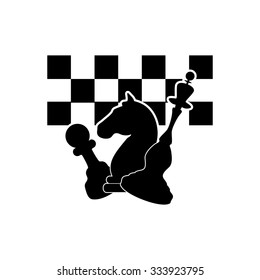 Vector chess board and pieces