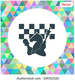 Vector chess board and pieces