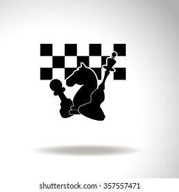 Vector chess board and pieces