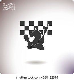 Vector chess board and pieces