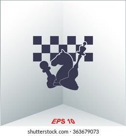 Vector chess board and pieces