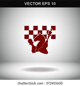 Vector chess board and pieces