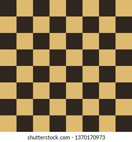Vector chess field in beige and black colors. Seamless pattern.