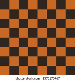 Vector chess field in black and orange colors. Seamless pattern.