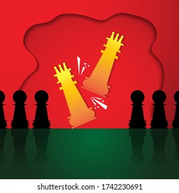 The vector chess game for business contents