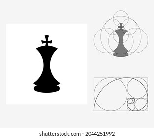 Vector chess in golden ratio style
