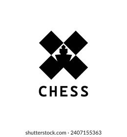 vector chess logo elegant design