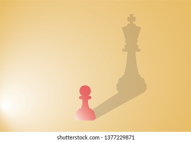 Vector Chess Pawn Shadow King Leadership Stock Vector (Royalty Free ...