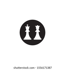 vector chess piece set for logo design,king and queen icon illustration design 