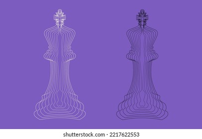 Piezas de ajedrez vectorial con el icono de la pieza de ajedrez king